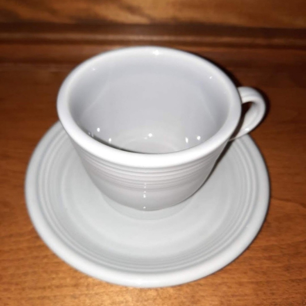 Fiesta Grey Mug and Saucer Set